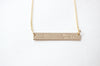 Long Bar Necklace with Tiny Font