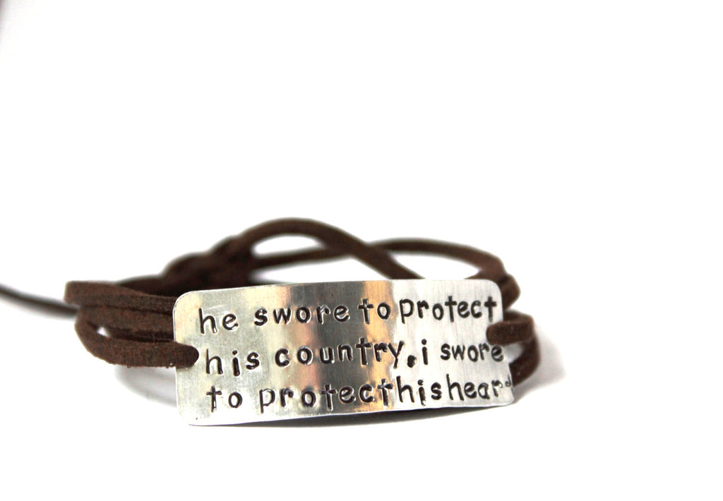 He Swore To Protect His County, I Swore To Protect His Heart Wrap Bracelet