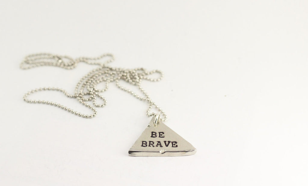 Pewter "Be Brave" Necklace